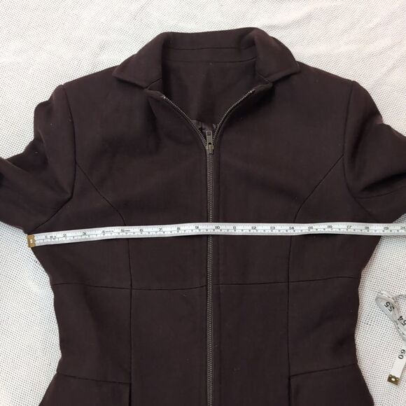 Miu Miu mocha brown authentic longline zipup floral embroidered wool coat eu36 - Picture 14 of 17